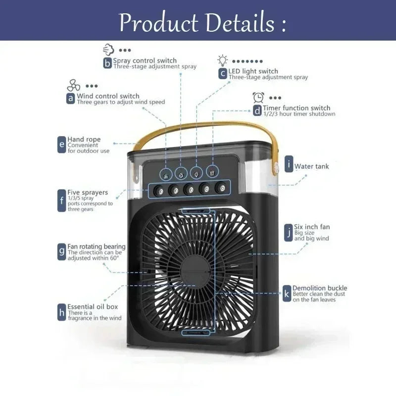 Experience Cool Comfort Anywhere with Our 3-in-1 Portable Air Cooler, Fan, and Humidifier - Your Ultimate Summer Companion!